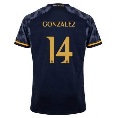 Kandiny Kinderen David González #14 Donkerblauw Uitshirt Uittenue 2023/24 T-Shirt België