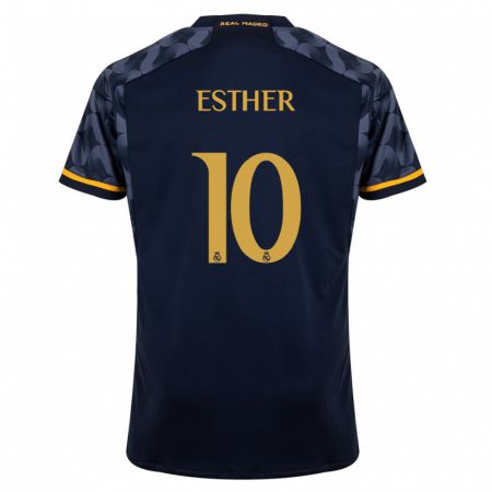 Kandiny Kinderen Esther Gonzalez #10 Donkerblauw Uitshirt Uittenue 2023/24 T-Shirt België