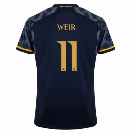 Kandiny Kinder Caroline Weir #11 Dunkelblau Auswärtstrikot Trikot 2023/24 T-Shirt Österreich