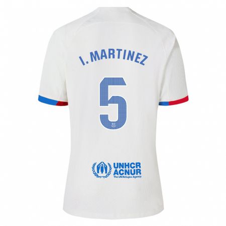 Kandiny Bambino Maglia Iñigo Martínez #5 Bianco Kit Gara Away 2023/24 Maglietta