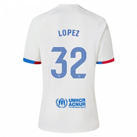 Kandiny Bambino Maglia Fermín López #32 Bianco Kit Gara Away 2023/24 Maglietta