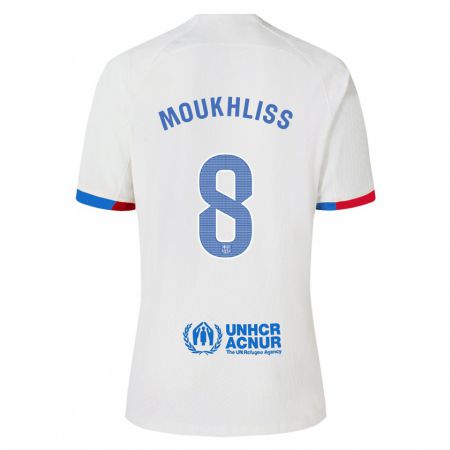 Kandiny Bambino Maglia Moha Moukhliss #8 Bianco Kit Gara Away 2023/24 Maglietta