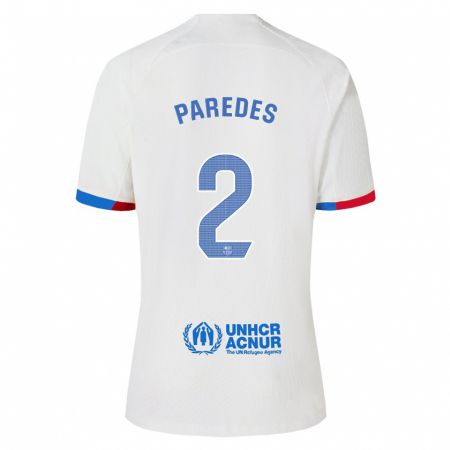 Kandiny Bambino Maglia Irene Paredes #2 Bianco Kit Gara Away 2023/24 Maglietta