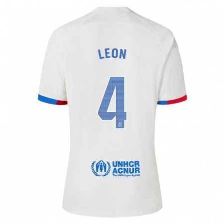 Kandiny Bambino Maglia Maria Pilar Leon #4 Bianco Kit Gara Away 2023/24 Maglietta