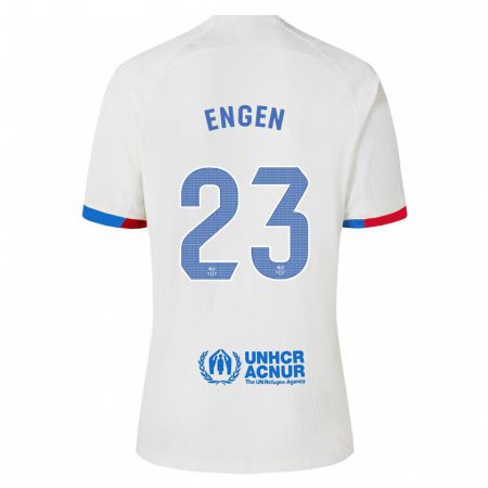 Kandiny Kinder Ingrid Engen #23 Weiß Auswärtstrikot Trikot 2023/24 T-Shirt Österreich