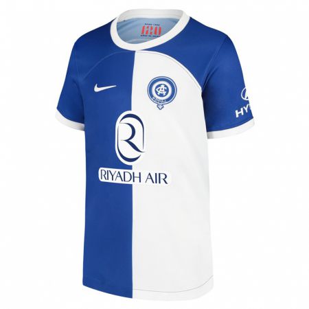 Kandiny Niño Camiseta Estefania Banini #22 Azul Blanco 2ª Equipación 2023/24 La Camisa