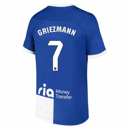 Kandiny Kinder Antoine Griezmann #7 Blau Weiss Auswärtstrikot Trikot 2023/24 T-Shirt Österreich