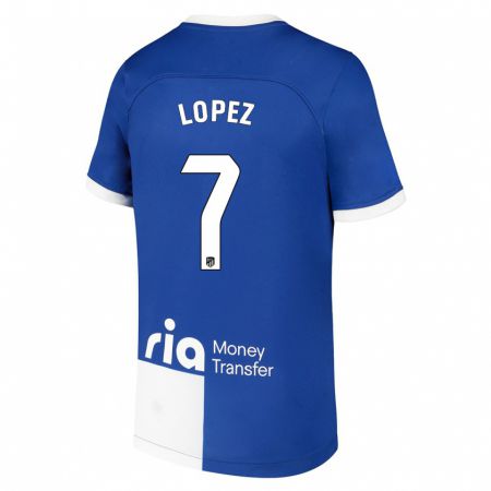 Kandiny Bambino Maglia Maitane Lopez #7 Blu Bianco Kit Gara Away 2023/24 Maglietta