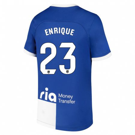 Kandiny Bambino Maglia Gustavo Enrique #23 Blu Bianco Kit Gara Away 2023/24 Maglietta