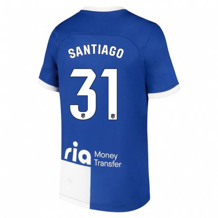 Kandiny Niño Camiseta Abraham Santiago #31 Azul Blanco 2ª Equipación 2023/24 La Camisa