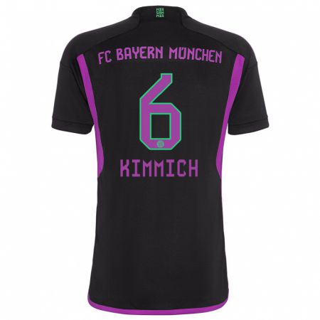 Kandiny Kinder Joshua Kimmich #6 Schwarz Auswärtstrikot Trikot 2023/24 T-Shirt Österreich