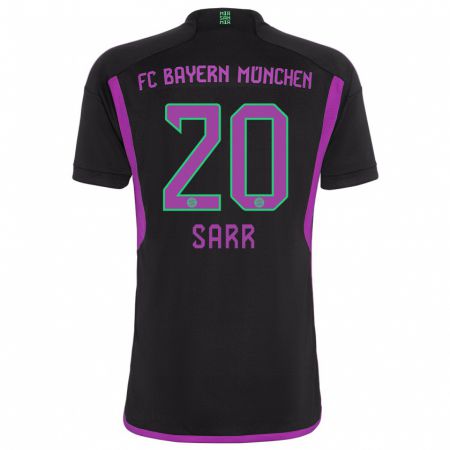 Kandiny Bambino Maglia Bouna Sarr #20 Nero Kit Gara Away 2023/24 Maglietta