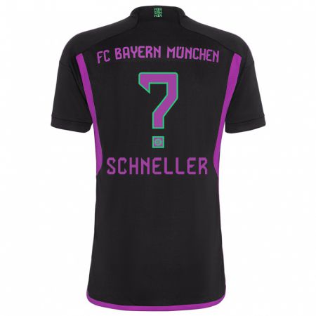 Kandiny Bambino Maglia Lukas Schneller #0 Nero Kit Gara Away 2023/24 Maglietta