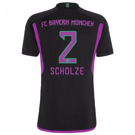 Kandiny Bambino Maglia Max Scholze #2 Nero Kit Gara Away 2023/24 Maglietta