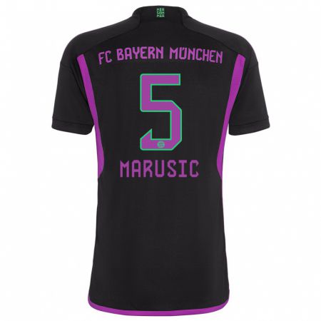 Kandiny Bambino Maglia Gabriel Marusic #5 Nero Kit Gara Away 2023/24 Maglietta