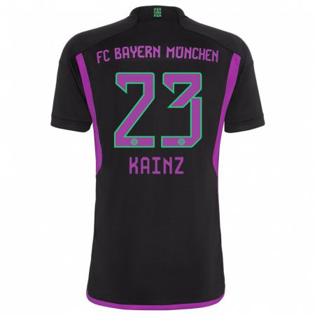 Kandiny Bambino Maglia Manuel Kainz #23 Nero Kit Gara Away 2023/24 Maglietta