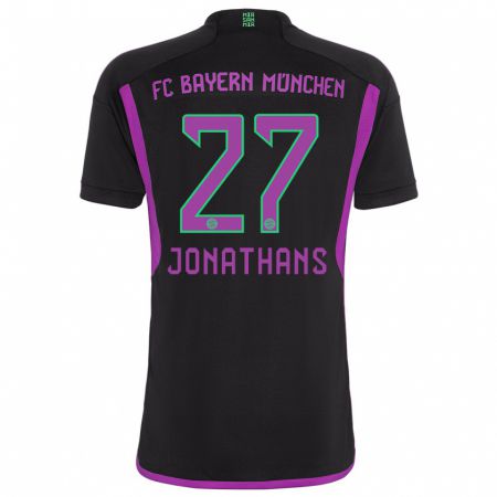 Kandiny Bambino Maglia David Jonathans #27 Nero Kit Gara Away 2023/24 Maglietta