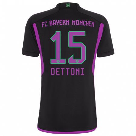 Kandiny Bambino Maglia Grayson Dettoni #15 Nero Kit Gara Away 2023/24 Maglietta