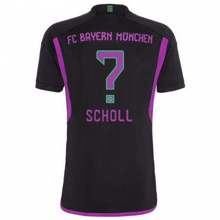 Kandiny Bambino Maglia Paul Scholl #0 Nero Kit Gara Away 2023/24 Maglietta