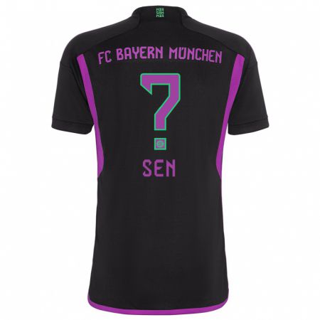 Kandiny Kinder Salih Sen #0 Schwarz Auswärtstrikot Trikot 2023/24 T-Shirt Österreich