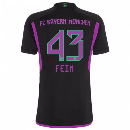 Kandiny Kinder Adrian Fein #43 Schwarz Auswärtstrikot Trikot 2023/24 T-Shirt Österreich