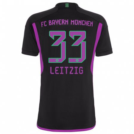 Kandiny Bambino Maglia Janina Leitzig #33 Nero Kit Gara Away 2023/24 Maglietta