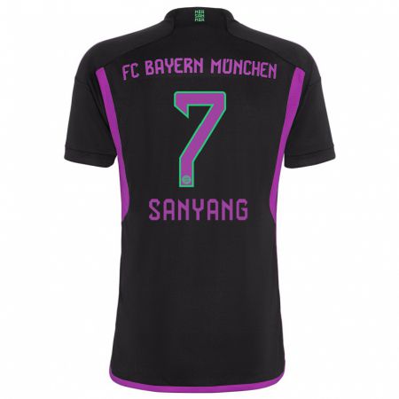 Kandiny Bambino Maglia Mamin Sanyang #7 Nero Kit Gara Away 2023/24 Maglietta