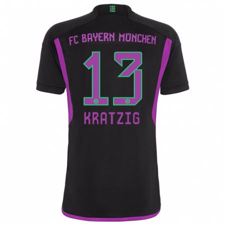 Kandiny Kinder Frans Kratzig #13 Schwarz Auswärtstrikot Trikot 2023/24 T-Shirt Österreich