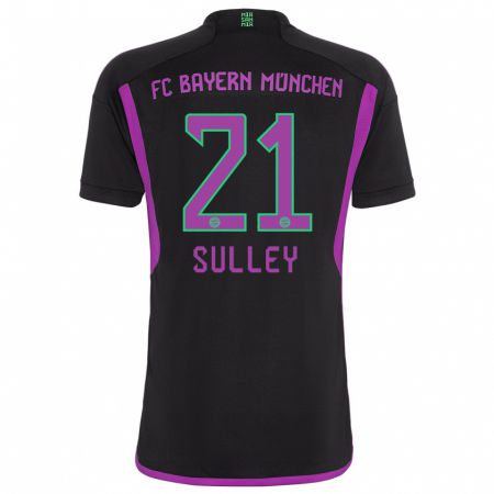 Kandiny Kinder Williams Baffour Sulley #21 Schwarz Auswärtstrikot Trikot 2023/24 T-Shirt Österreich