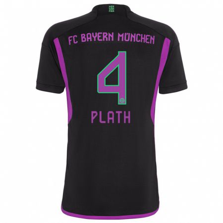 Kandiny Kinder Max Plath #4 Schwarz Auswärtstrikot Trikot 2023/24 T-Shirt Österreich