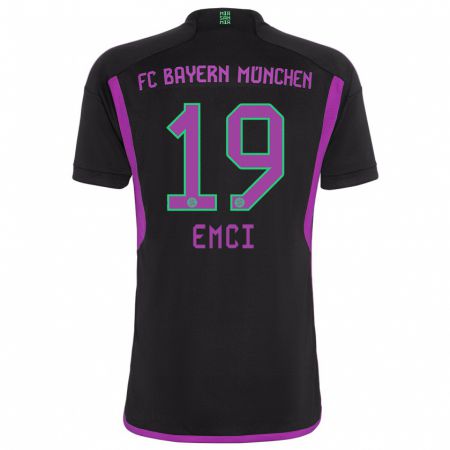 Kandiny Bambino Maglia Ben Emci #19 Nero Kit Gara Away 2023/24 Maglietta