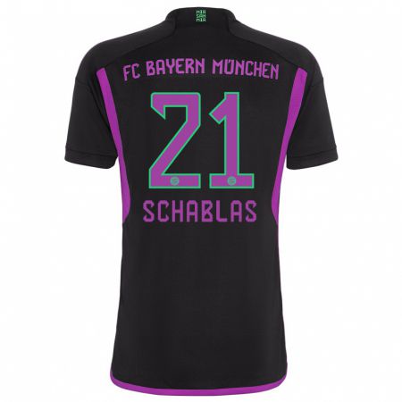 Kandiny Bambino Maglia Matteo Schablas #21 Nero Kit Gara Away 2023/24 Maglietta