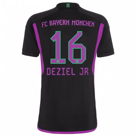 Kandiny Bambino Maglia Robert Deziel Jr #16 Nero Kit Gara Away 2023/24 Maglietta