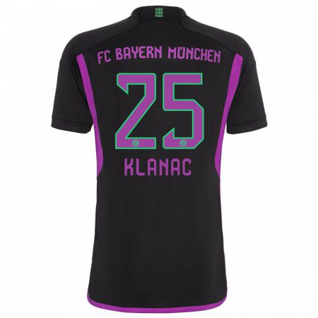 Kandiny Bambino Maglia Luka Klanac #25 Nero Kit Gara Away 2023/24 Maglietta