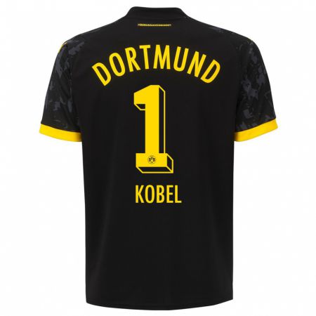 Kandiny Bambino Maglia Gregor Kobel #1 Nero Kit Gara Away 2023/24 Maglietta