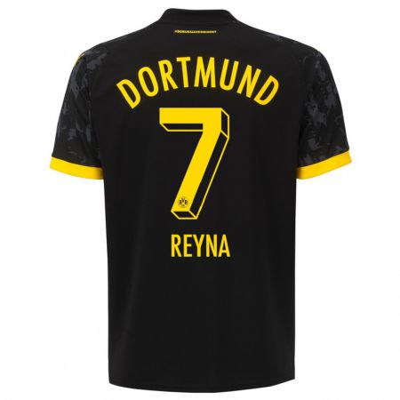 Kandiny Bambino Maglia Giovanni Reyna #7 Nero Kit Gara Away 2023/24 Maglietta