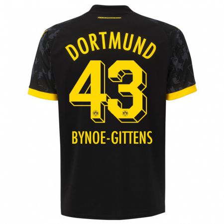 Kandiny Kinder Jamie Bynoe-Gittens #43 Schwarz Auswärtstrikot Trikot 2023/24 T-Shirt Österreich