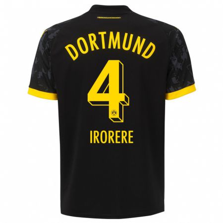 Kandiny Bambino Maglia Felix Irorere #4 Nero Kit Gara Away 2023/24 Maglietta