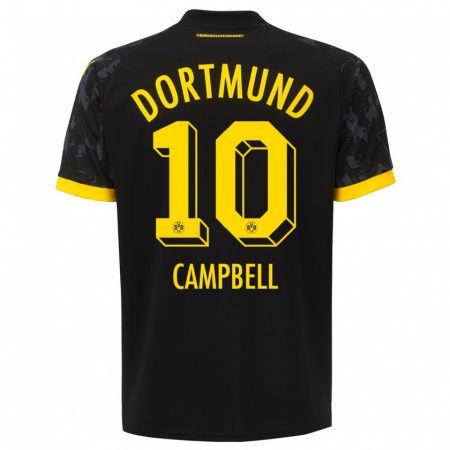 Kandiny Bambino Maglia Cole Campbell #10 Nero Kit Gara Away 2023/24 Maglietta