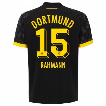 Kandiny Bambino Maglia Luke Rahmann #15 Nero Kit Gara Away 2023/24 Maglietta