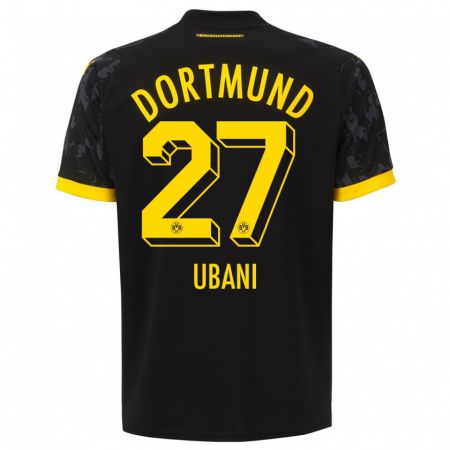 Kandiny Kinder Marlon Ubani #27 Schwarz Auswärtstrikot Trikot 2023/24 T-Shirt Österreich