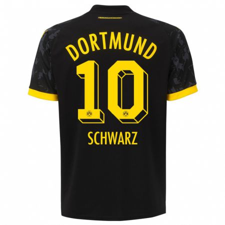 Kandiny Bambino Maglia Oskar Schwarz #10 Nero Kit Gara Away 2023/24 Maglietta