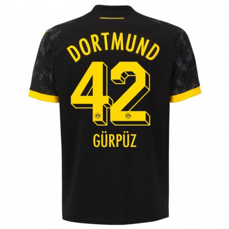 Kandiny Bambino Maglia Goktan Gurpuz #42 Nero Kit Gara Away 2023/24 Maglietta