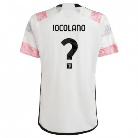 Kandiny Bambino Maglia Simone Iocolano #0 Bianco Rosa Kit Gara Away 2023/24 Maglietta