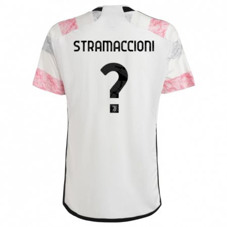 Kandiny Bambino Maglia Diego Stramaccioni #0 Bianco Rosa Kit Gara Away 2023/24 Maglietta