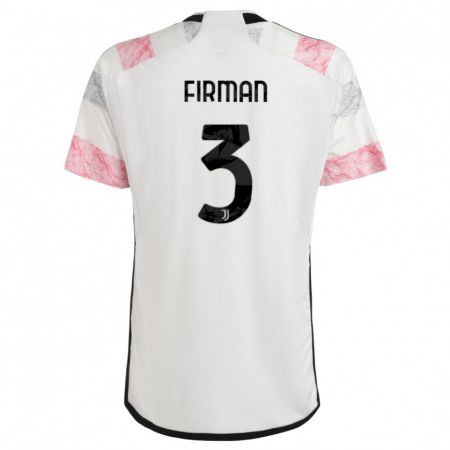 Kandiny Kinderen Andriy Firman #3 Wit Roze Uitshirt Uittenue 2023/24 T-Shirt België