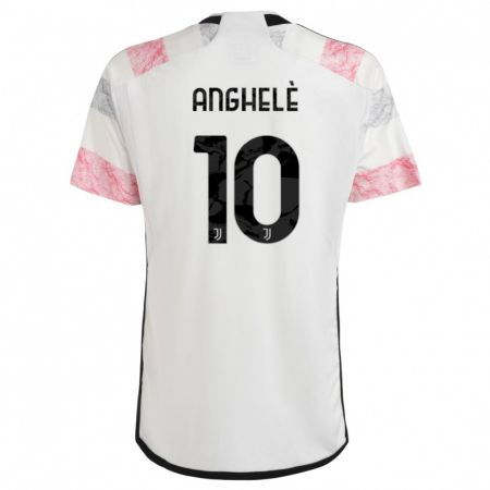 Kandiny Bambino Maglia Lorenzo Anghelè #10 Bianco Rosa Kit Gara Away 2023/24 Maglietta