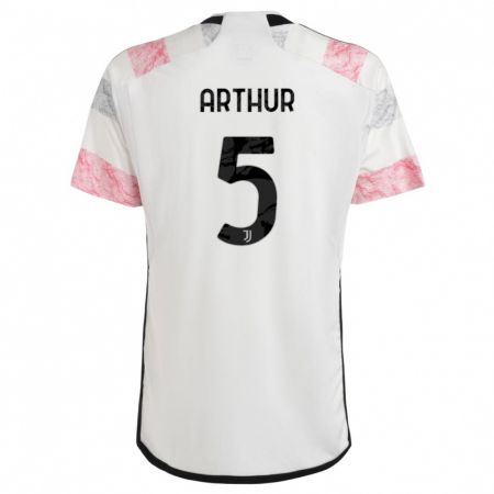 Kandiny Bambino Maglia Arthur #5 Bianco Rosa Kit Gara Away 2023/24 Maglietta