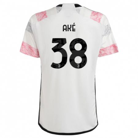 Kandiny Bambino Maglia Marley Ake #38 Bianco Rosa Kit Gara Away 2023/24 Maglietta