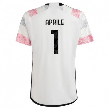 Kandiny Bambino Maglia Roberta Aprile #1 Bianco Rosa Kit Gara Away 2023/24 Maglietta